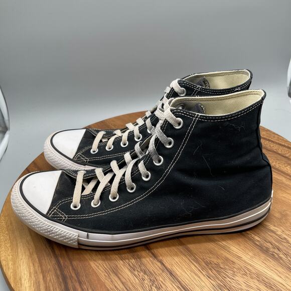 Converse Chuck Taylor All Star Shoes Mens 8 Black Hi Tops Canvus Skate Casual - Picture 3 of 8